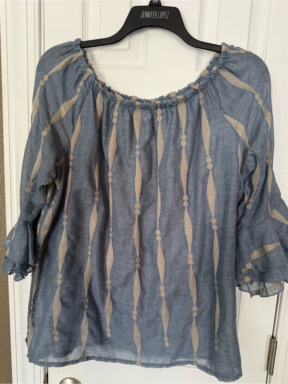 Kaktus off-shoulder bohemian ruffled tiered bell sleeves top